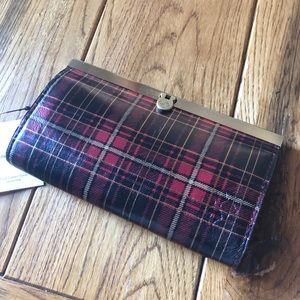 Leather tartan wallet
